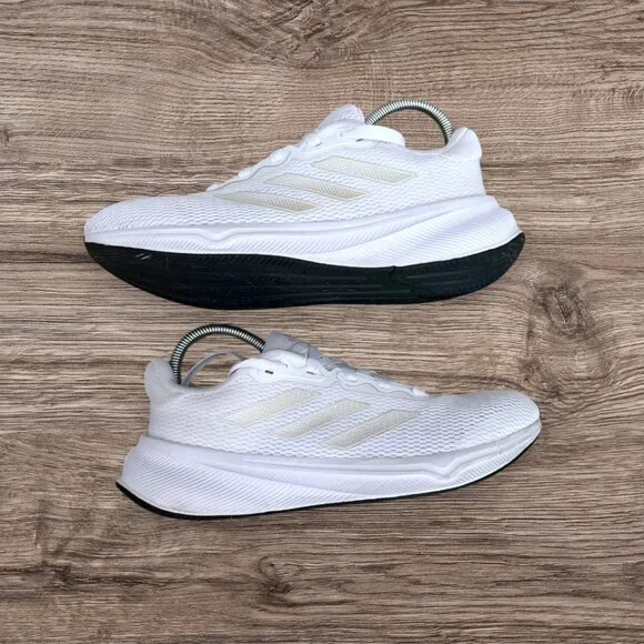 Adidas Response Womens 8.5 Super White Mesh Running Sneakers Minimal Athleisure - Picture 3 of 7